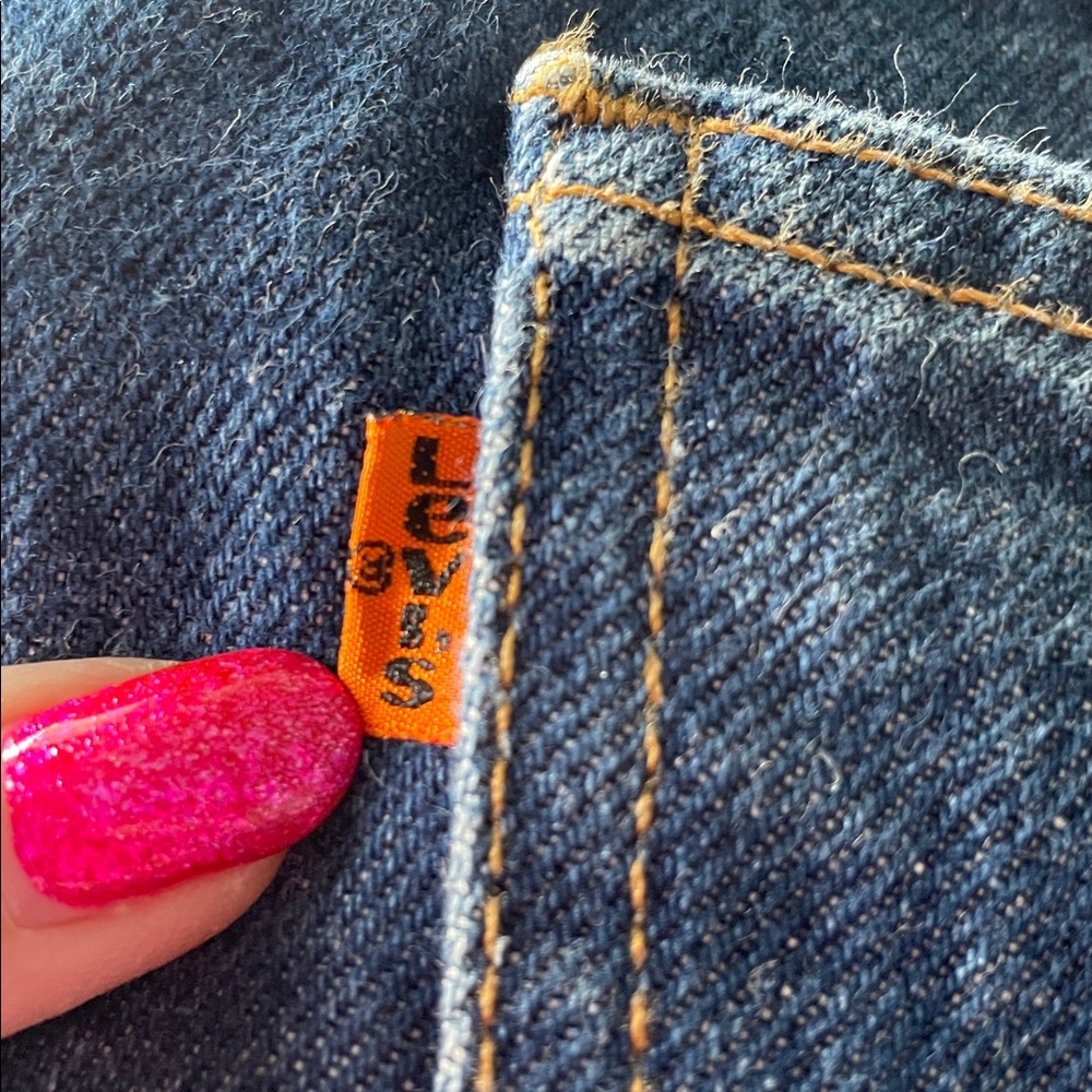 Levi's 505 Vintage ORANGE TAB Dark Blue Regular fit Straight Leg Jeans 38x30 - Picture 2 of 5